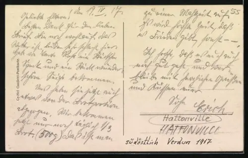 Foto-AK Hattonville, Vue panoramique du village et des plaines environnantes