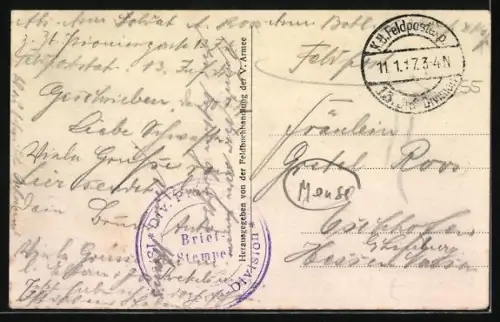 AK Nantillois, Hauptstrasse avec vue sur les maisons et passants en hiver