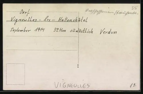 Foto-AK Vigneulles, Ruines du village après des destructions en 1914