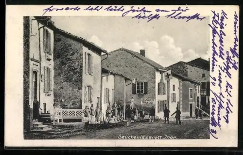 AK Inor, Hôpital de campagne avec des soldats allemands dans la rue