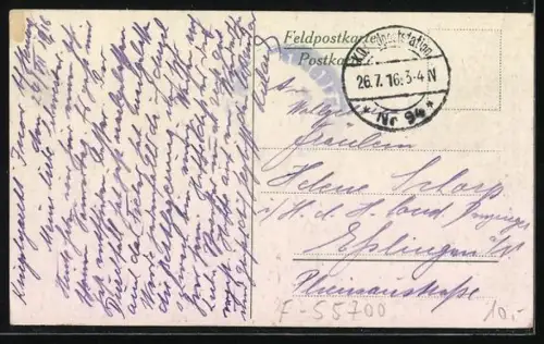 AK Inor, Hôpital de campagne avec des soldats allemands dans la rue