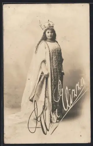 AK Opernsängerin Elise Elizza im Kostüm