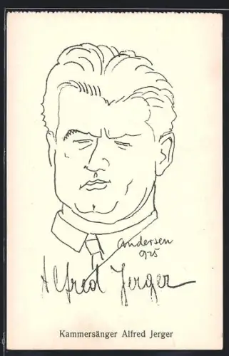 Künstler-AK Opernsänger Alfred Jerger als Zeichnung