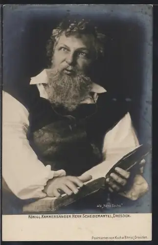 AK Opernsänger Herr Scheidemantel im Kostüm als Hans Sachs