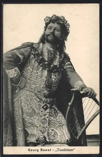 AK Opernsängerin Georg Bauer als Tannhäuser
