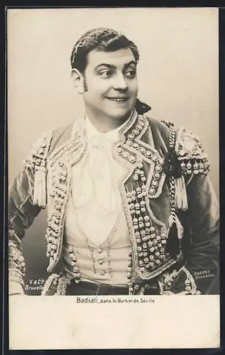 AK Opernsänger Badiali in Le Barbier de Séville
