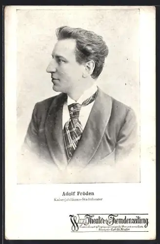 AK Adolf Fröden, Portrait mit Karo-Krawatte