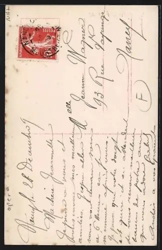 AK Geraldine Farrar mit Feder am Hut, Portrait