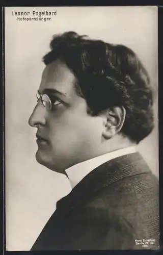 AK Leonor Engelhard, Hofopernsänger, Seitenportrait