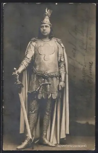 AK Opernsänger Schmedes als Lohengrin mit Schwert