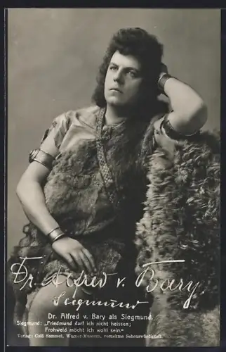 AK Dr. Alfred v. Bary als Siegmund im Fell