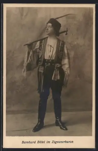 AK Bernhard Botel im Zigeunerbaron, Portrait