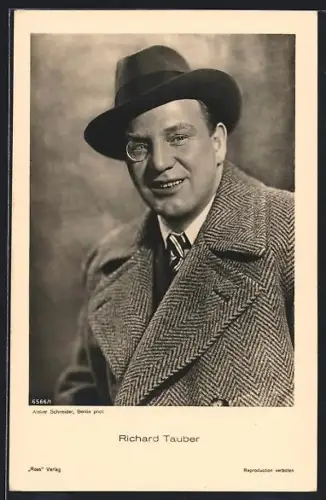 AK Opernsänger Richard Tauber mit Monokel