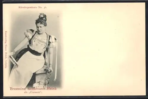 AK Opernsängerin Ernestine Schumann-Heink im Kostüm als Carmen