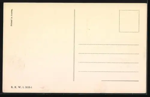 AK Schwein und Ferkel mit einer Kiste im Schnee