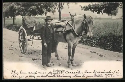 AK Skydsgutten, Knabe mit Einspänner