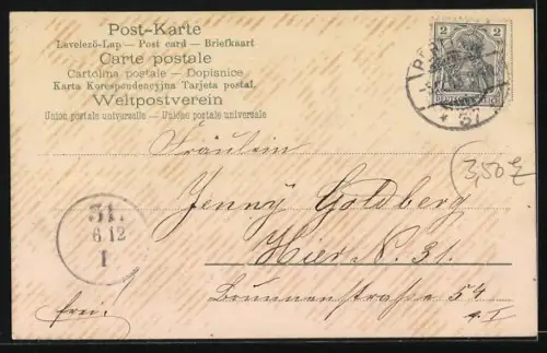 Lithographie Zwei kleine Katzen, Blumen