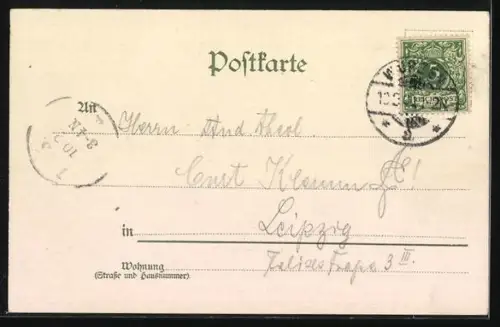 AK fliegende Vögel über einem Haus am Fluss