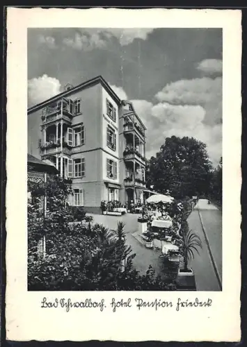 AK Bad Schwalbach, Ansicht der Hotel-Pension Friedeck, Besitzer M. Grass, Badweg 4