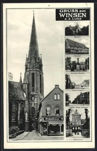 AK Winsen a. d. Luhe, Strasse, Marstall, Marktstrasse