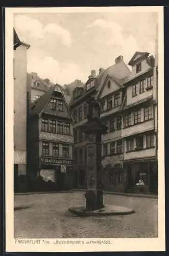 AK Alt-Frankfurt, Löwenbrunnen in der Fahrgasse