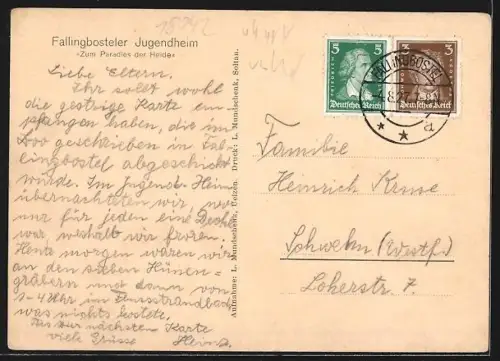 AK Fallingbostel, Jugendheim Zum Paradies der Heide