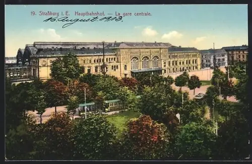 AK Strassburg i. E., Blick zum Hauptbahnhof