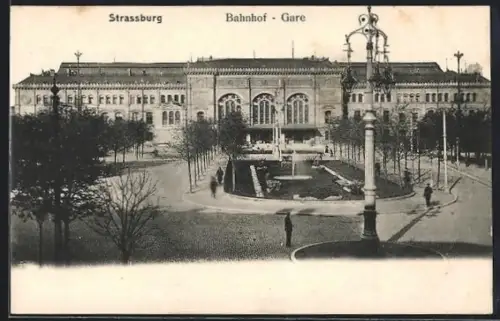 AK Strassburg, Blick zum Bahnhof