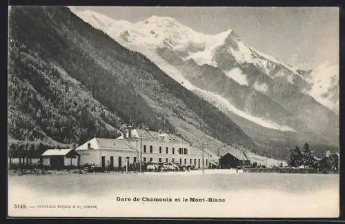 AK Chamoix, Gare de Chamoix et le Mont Blanc