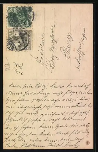 Künstler-AK Irish Setters auf einer Wiese