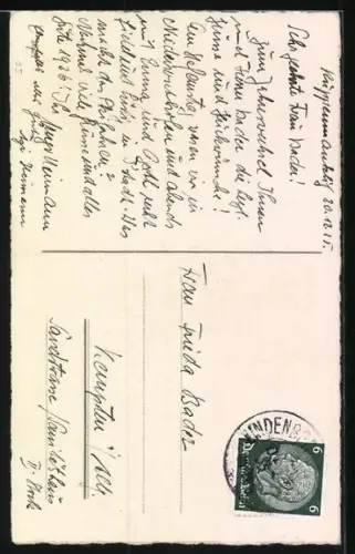 AK Rennendes Schwein mit Geldsack im Schnee, Glücksklee, Fliegenpilz, Neujahrsgruss