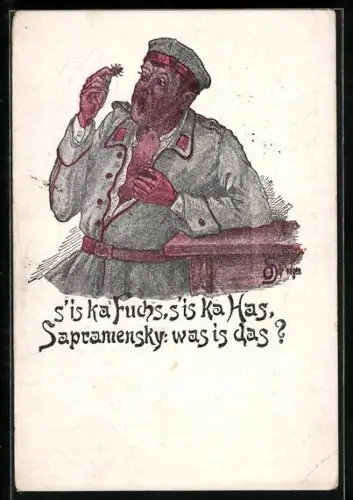 AK Soldat hat eine Laus gefunden