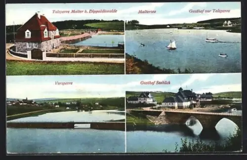 AK Dippoldiswalde, Talsperre Malter, Maltersee, Gasthof Seeblick