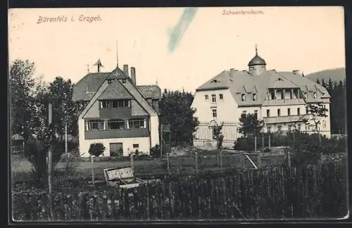 AK Bärenfels /Erzgeb., Schwesternheim mit Nachbargebäude