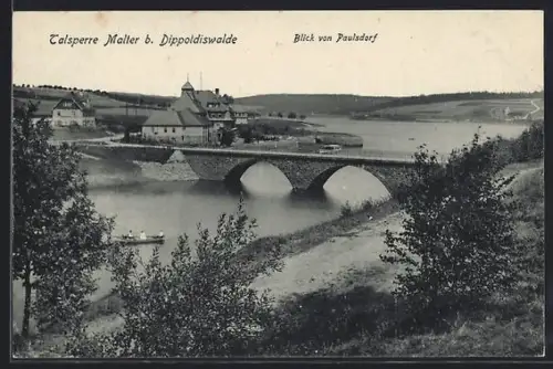 AK Dippoldiswalde, Talsperre Malter, Blick von Paulsdorf