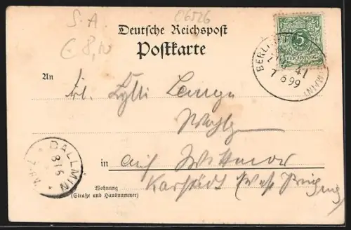 Lithographie Sangerhausen, Stadtansicht mit Gewässer und Umgebung