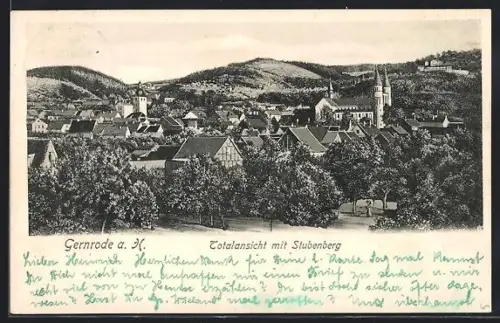 AK Gernrode a. H., Totalansicht mit Stubenberg