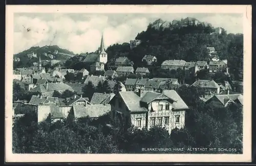 AK Blankenburg /Harz, Altstadt mit Schloss