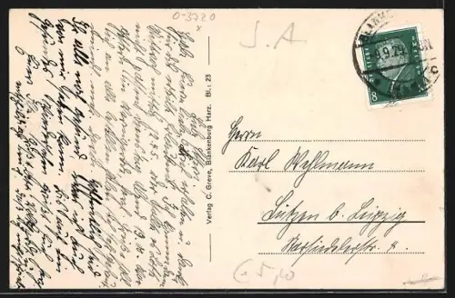 AK Blankenburg /Harz, Altstadt mit Schloss