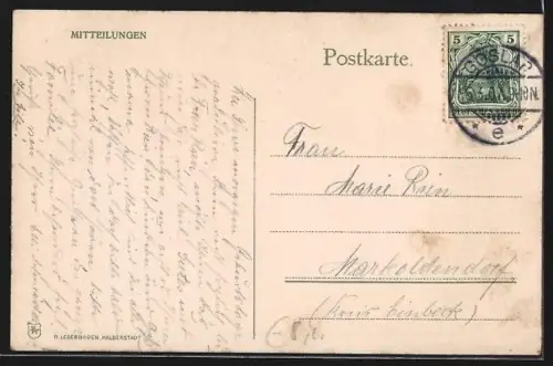 AK Oker, Blick von der Halleschen Höhe auf Ort und Fluss