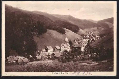 AK Lerbach im Harz, Ortsansicht im Tal