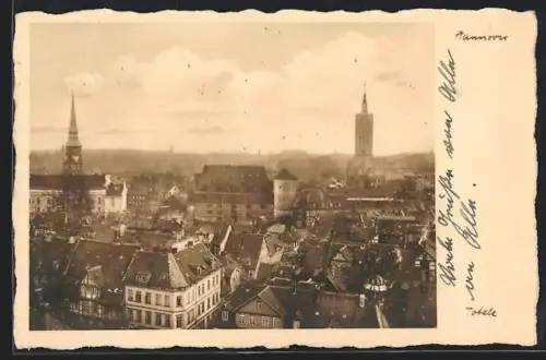 AK Hannover, Stadtansicht aus der Vogelschau