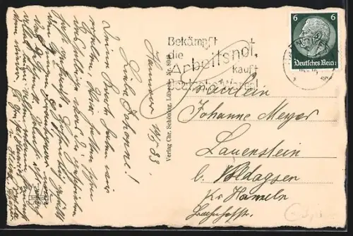 AK Hannover, Stadtansicht aus der Vogelschau