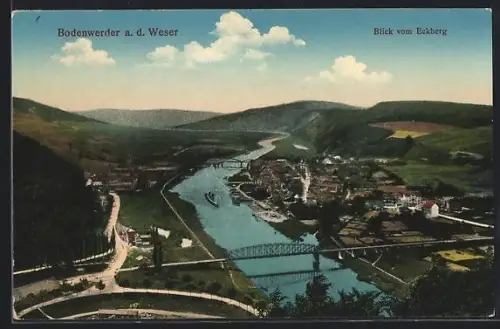 AK Bodenwerder a. d. Weser, Ortsansicht vom Eckberg