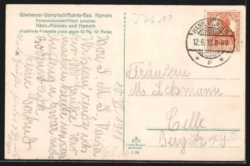 AK Bodenwerder a. d. Weser, Ortsansicht vom Eckberg