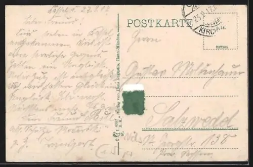 AK Hann.-Münden, Weserblick, Brücke, Häuser am Fluss