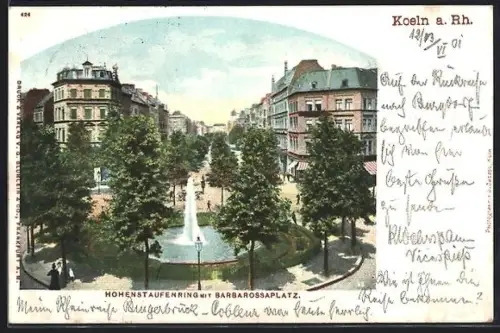 AK Köln-Neustadt, Hohenstaufenring mit Barbarossaplatz