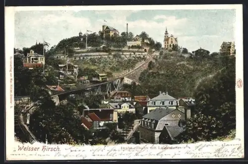 AK Dresden-Weisser Hirsch, Bergstation der Seilbahn, Luisenhof, Villenansicht