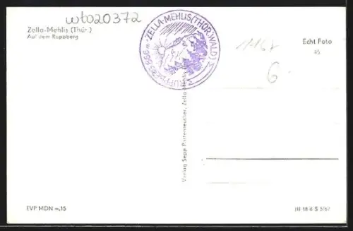 AK Zella-Mehlis /Thür., Ruppberghütte auf dem Ruppberg, Landschaft, Wanderer