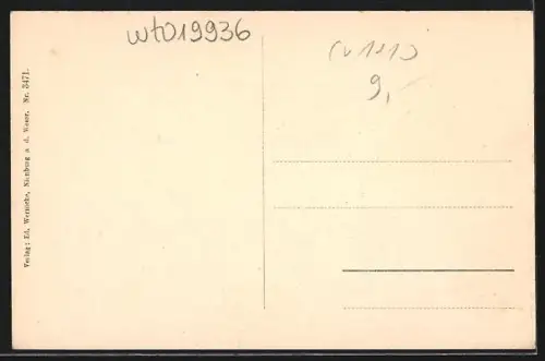 AK Nienburg a. d. Weser, Weserpartie mit Brücke, Weserlied